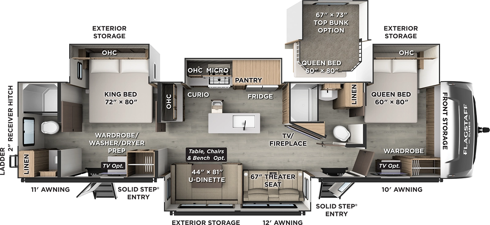 Flagstaff Classic Travel Trailers 842DB Floorplan